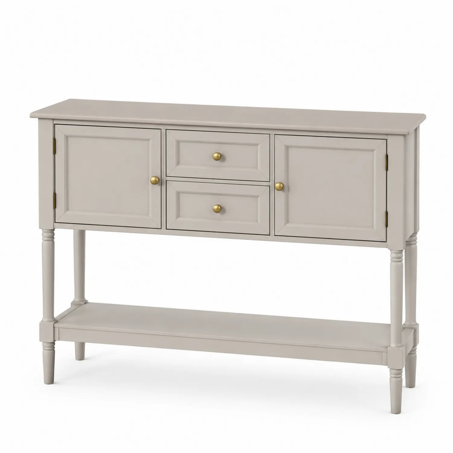 Console d'entrée en bois avec 2 tiroirs et 2 portes Gris