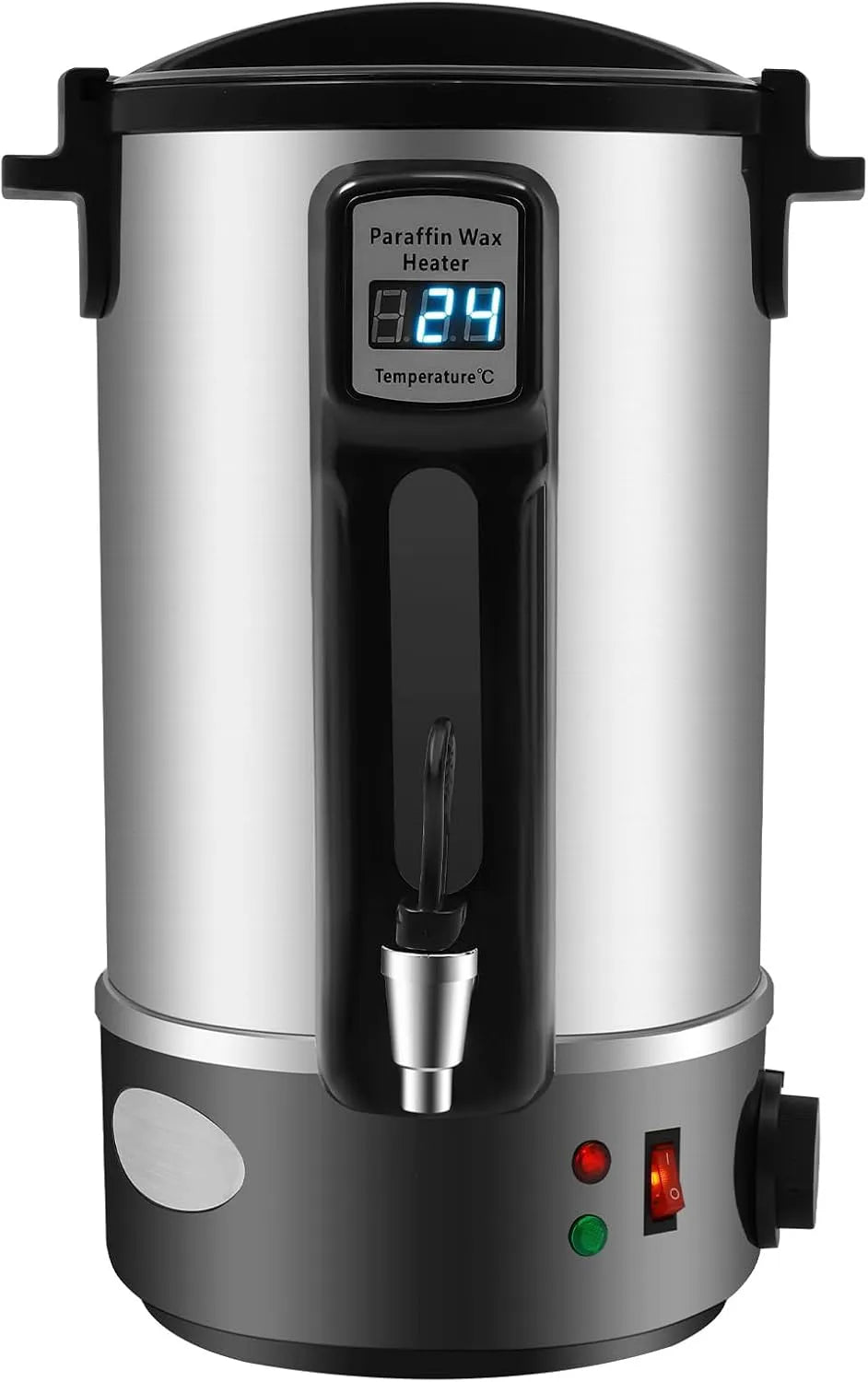 Apparaat, 8 liter inhoud, temperatuurregeling 86-212°F, waxsmeltapparaat, roerlepel, led huis, RVS, Elektrische wassmeltmachine, kaars