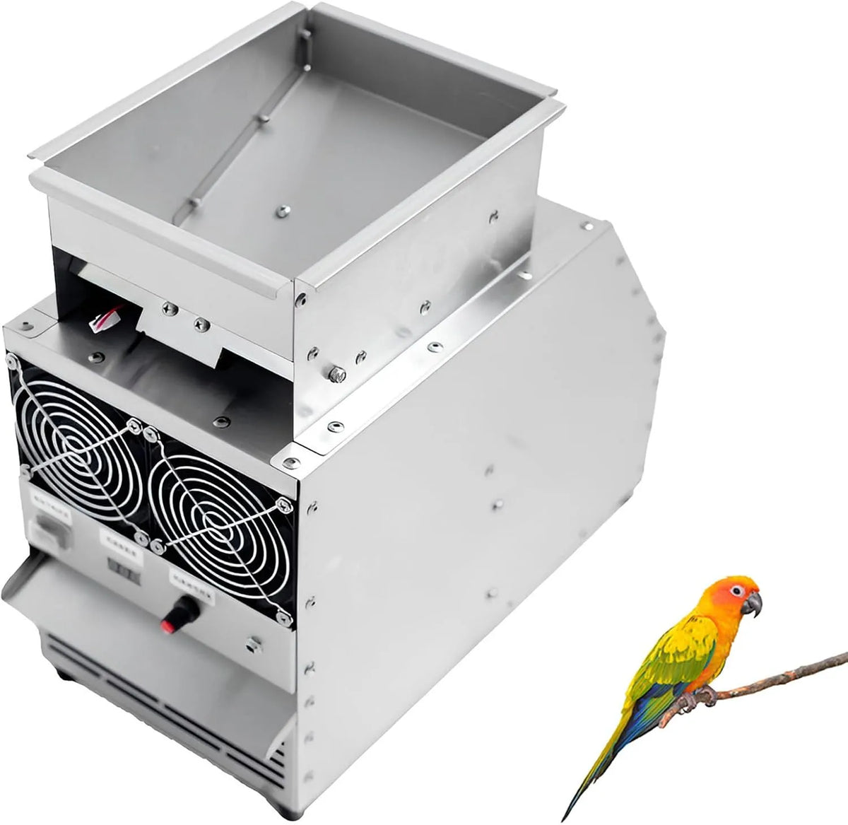 Ventilator met 30-40Kg/h Vogelzaad Reinigingsmachine met Regelbare Snelheidsventilator, Voershell Splitser voor Korrels, Elektrische Korrel Geblazen