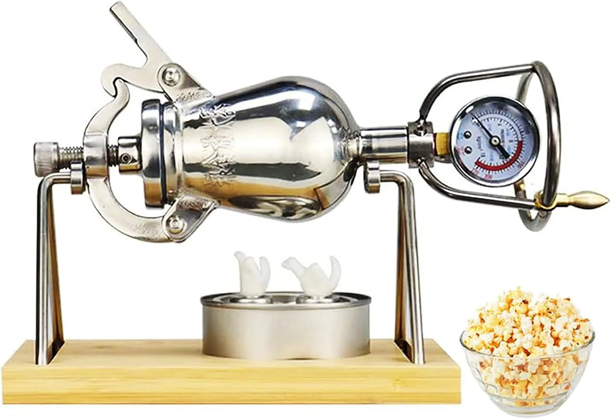 Popcorn Machine, Druk Thuis Popcorn Maker met Handvat, RVS, 260ml