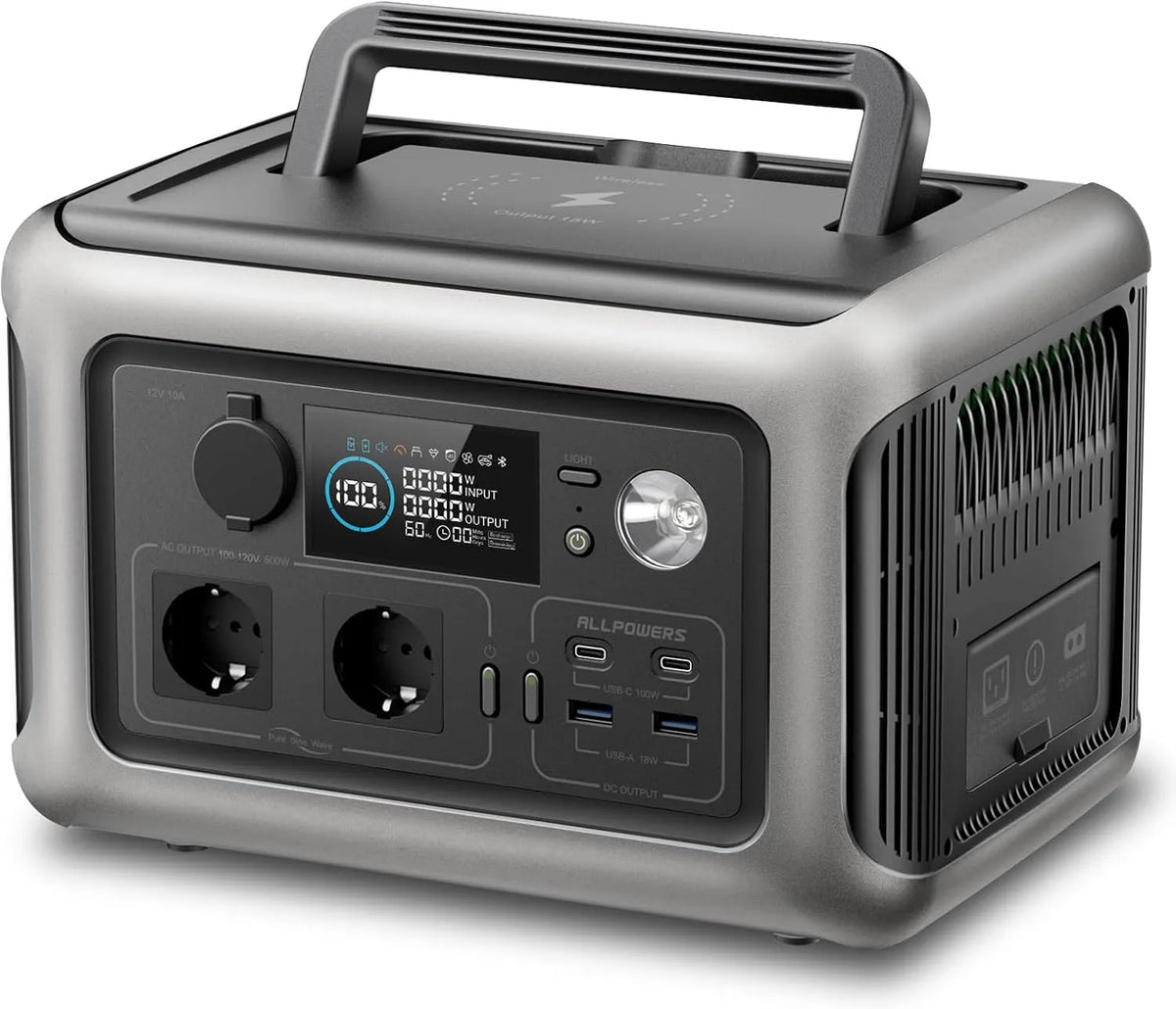 Draagbaar powerstation, R600, LiFePO4-accu, 299 Wh, 600 W, 1 uur, LiFePO4-batterij