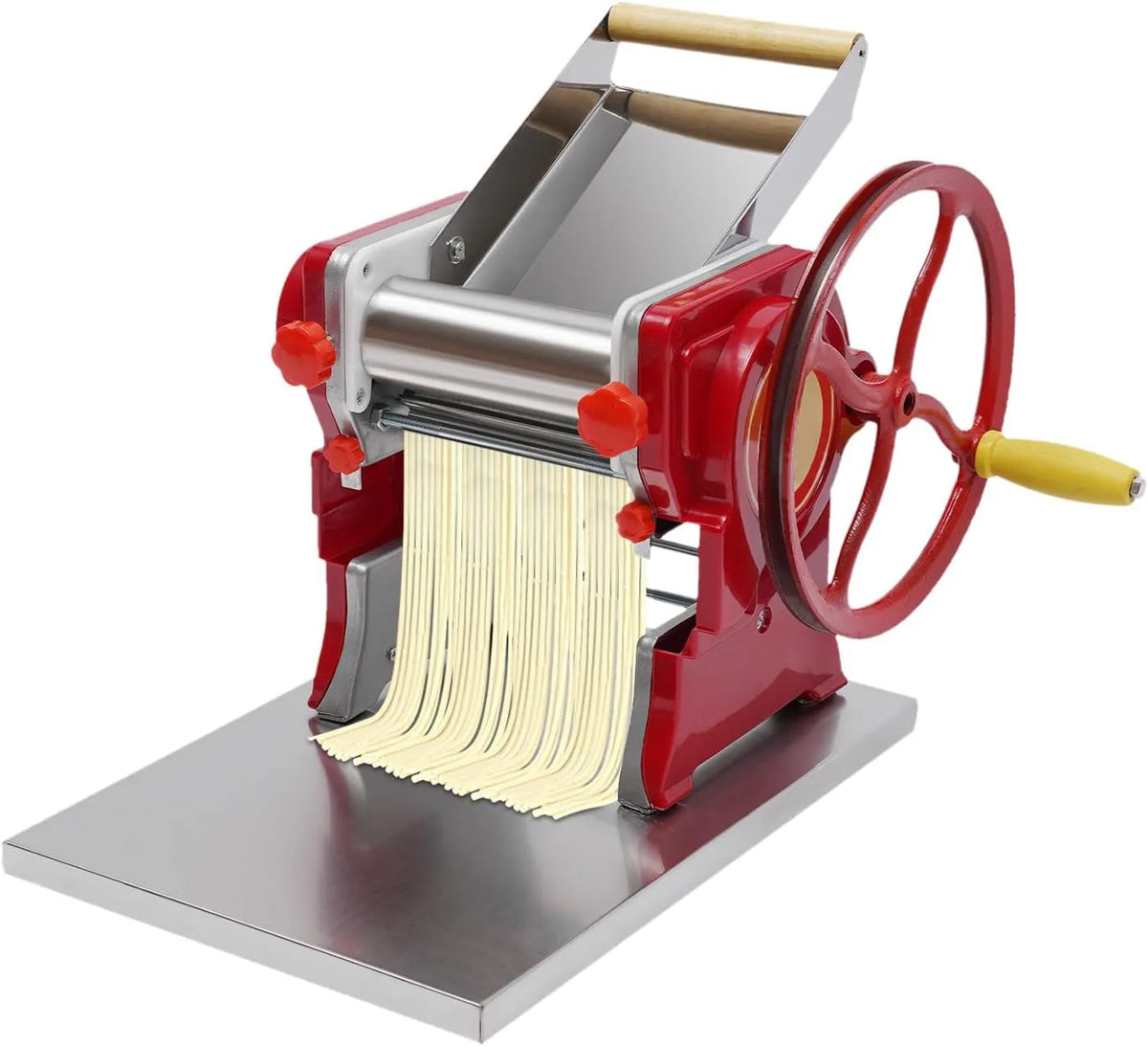 Kast, Roestvrij stalen, commerciële handmatige pastamachine, pasta deegmachine, instelbaar, eenvoudige reiniging, klein en compact, geschikt