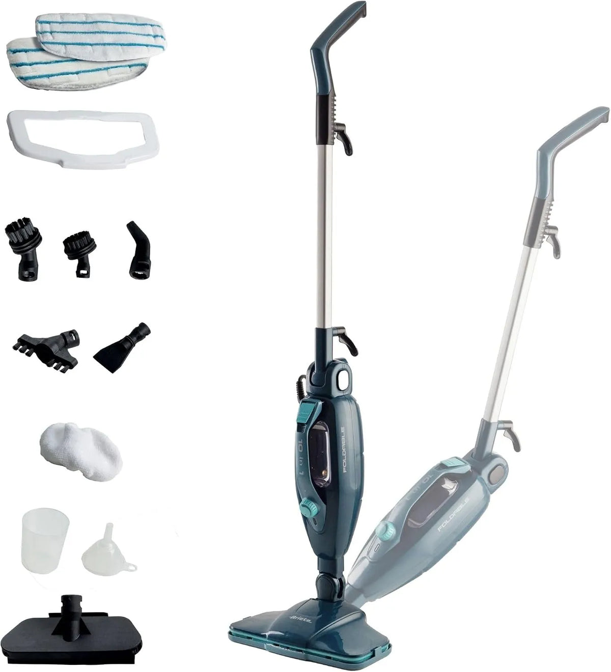 Stoomreiniger, Ariete, 10 functies in 1, accessoireset, capaciteit 350 cc, blauw, 1500 watt