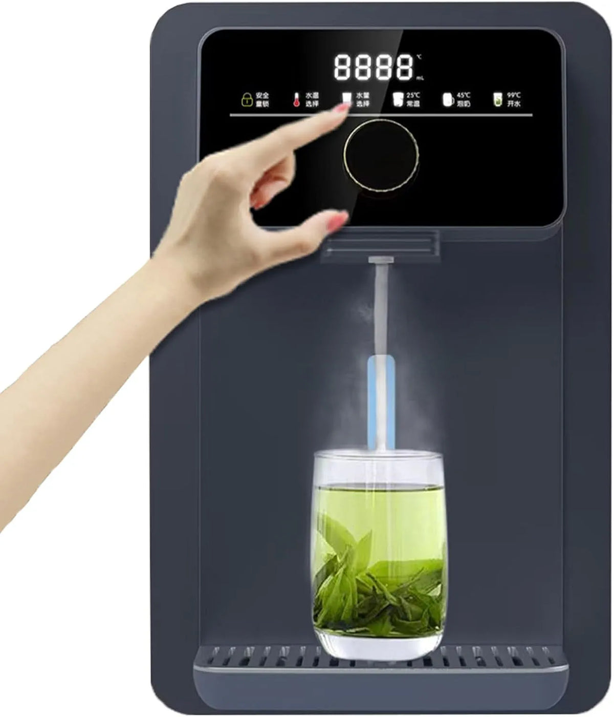 Waterdispenser met aanraakbediening, 45°C, 25°C, 99°C, 3 seconden, regelbare thermostaat en geluidsarme werking