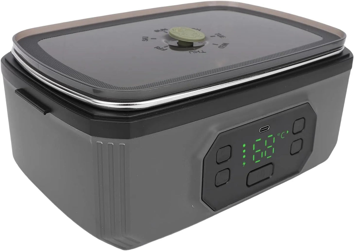 Tbest Elektrische Lunchbox 1200 Ml Draagbare Voedselverwarmer met Snelle Verwarmingstechnologie 304 RVS Oplaadbare Draadloze Lunchverwarmer