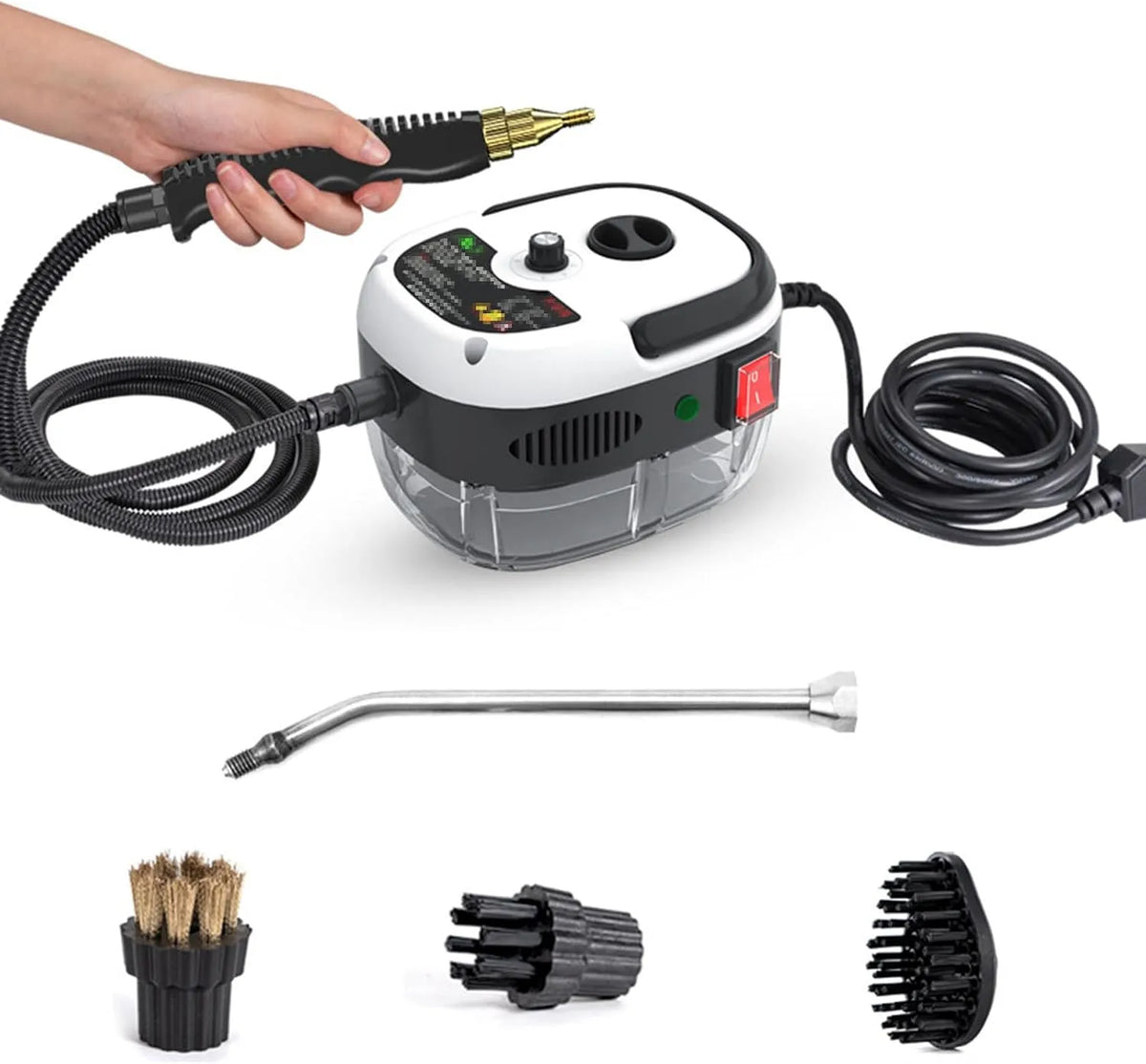 Stoomreiniger met 2500 W, 220V, 10 seconden, 105 °C, 1 uur, 24 uur, waterreservoir en wit