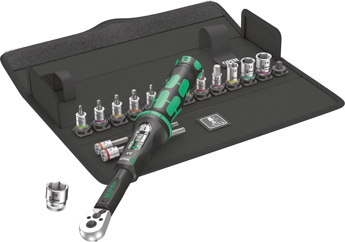 Fiets met 1/4 inch, voor bouwplaats en werkplaats en zwart, 16-delig