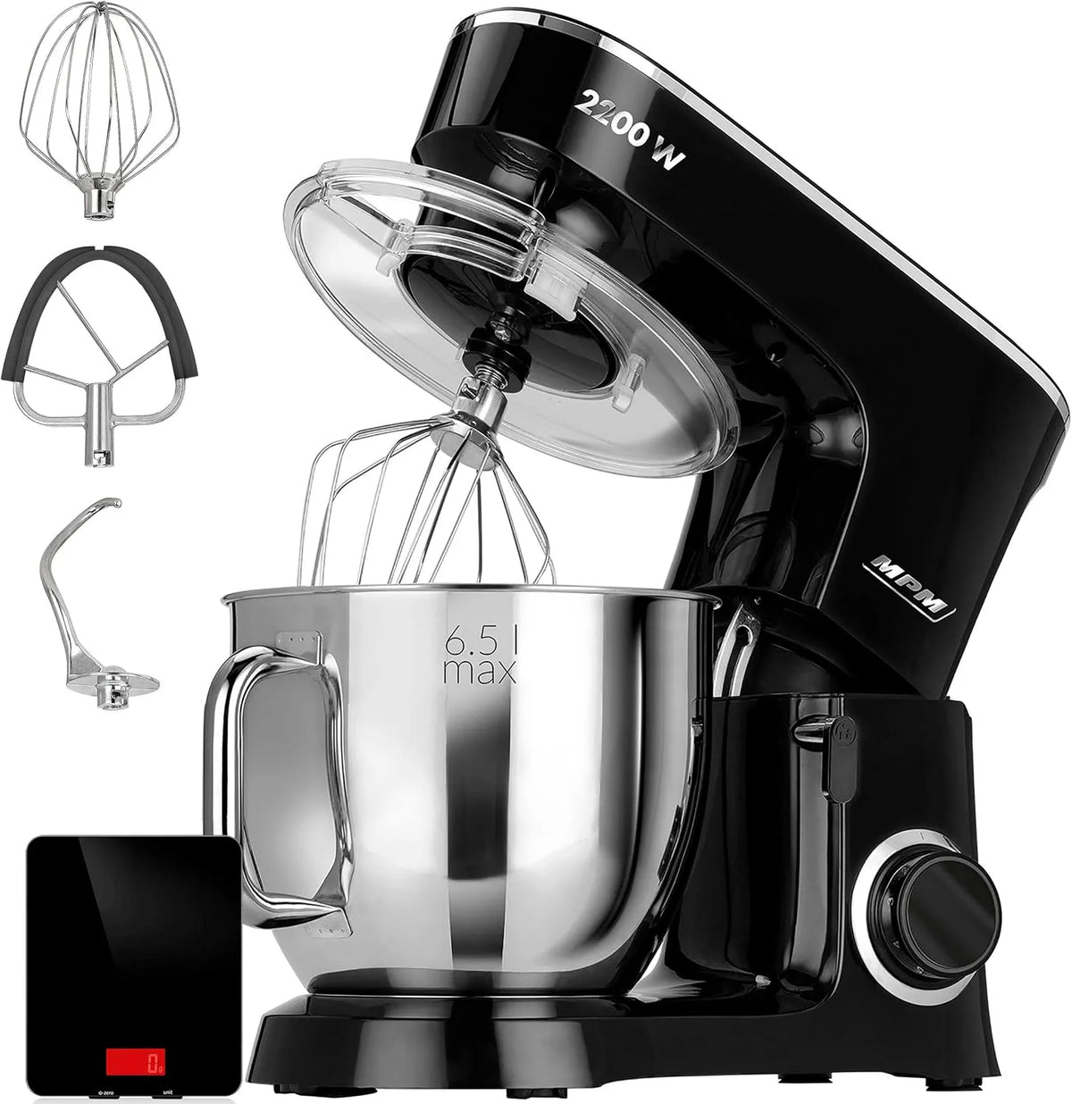 Robot MRK-19B met 2200 W, 6,5 l, 6 snelheden, RVS en 3 accessoires