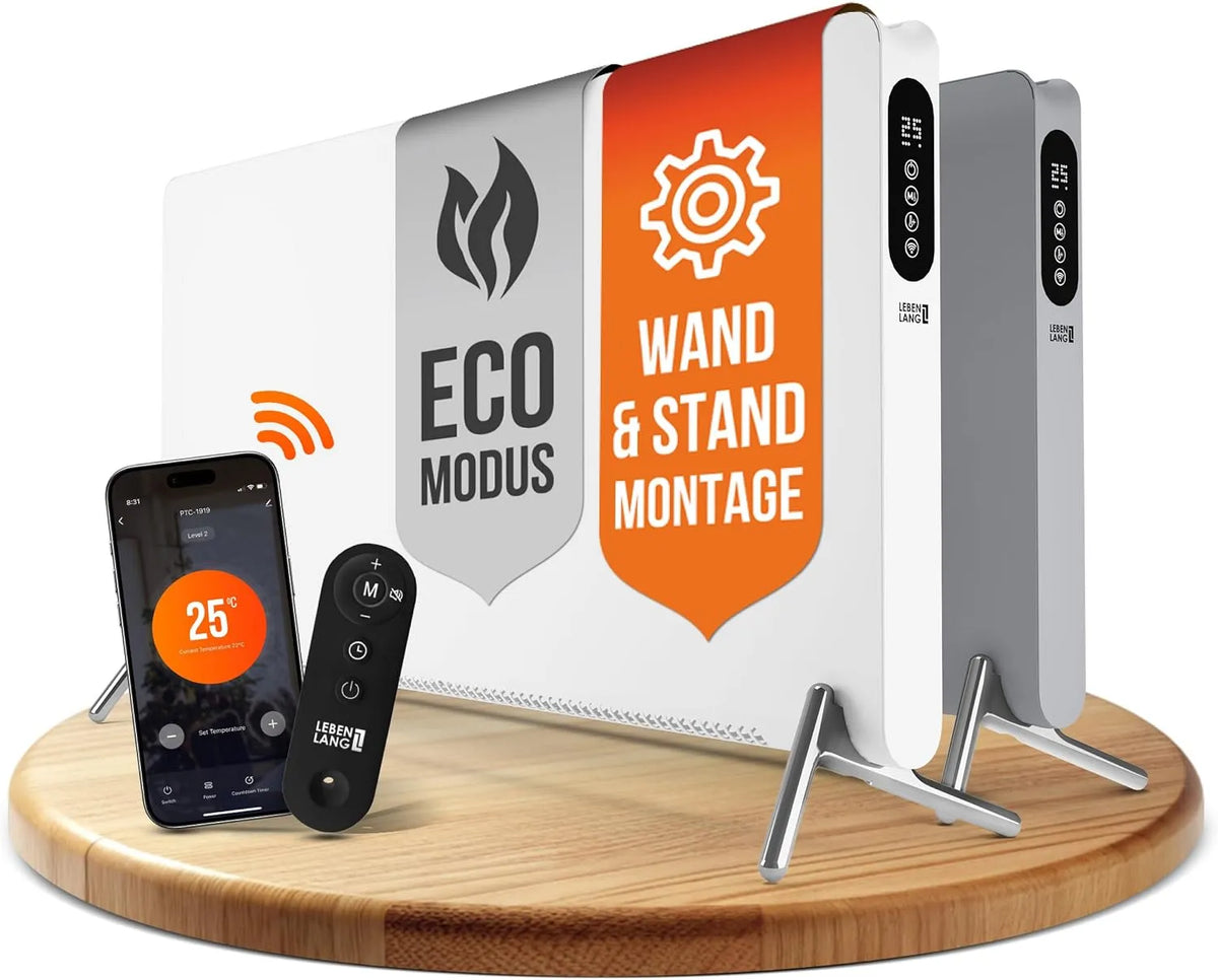 Elektrische kachel, LEBENLANG, Inkl. WiFi & APP, Wandmontage