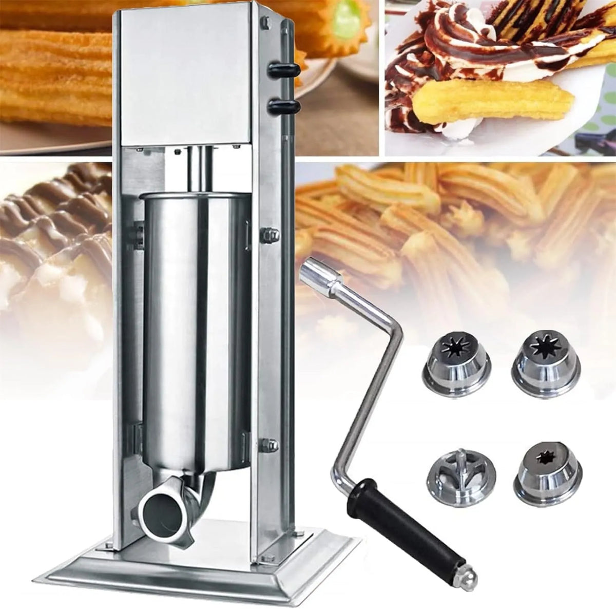 Latin Fruit Machine, 5L RVS Churros Maker, 4 Nozzles Latin Fruit Machine