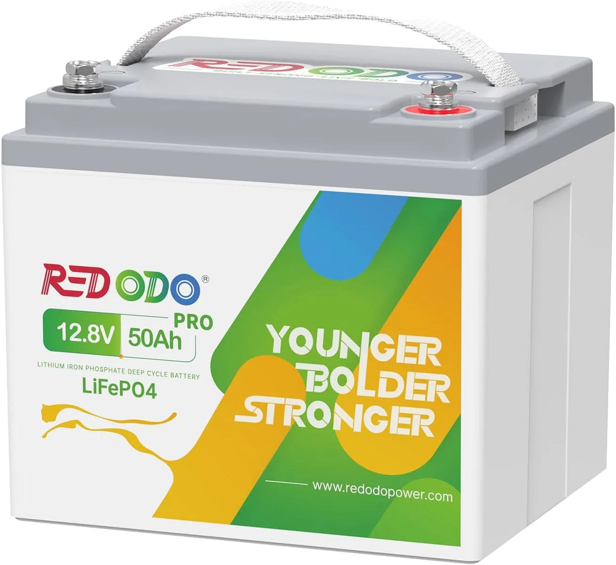 Redodo 12V 50Ah Pro LiFePO4 accu met 50A BMS voor camper LiFePO4 met 12V, 50Ah en Bluetooth