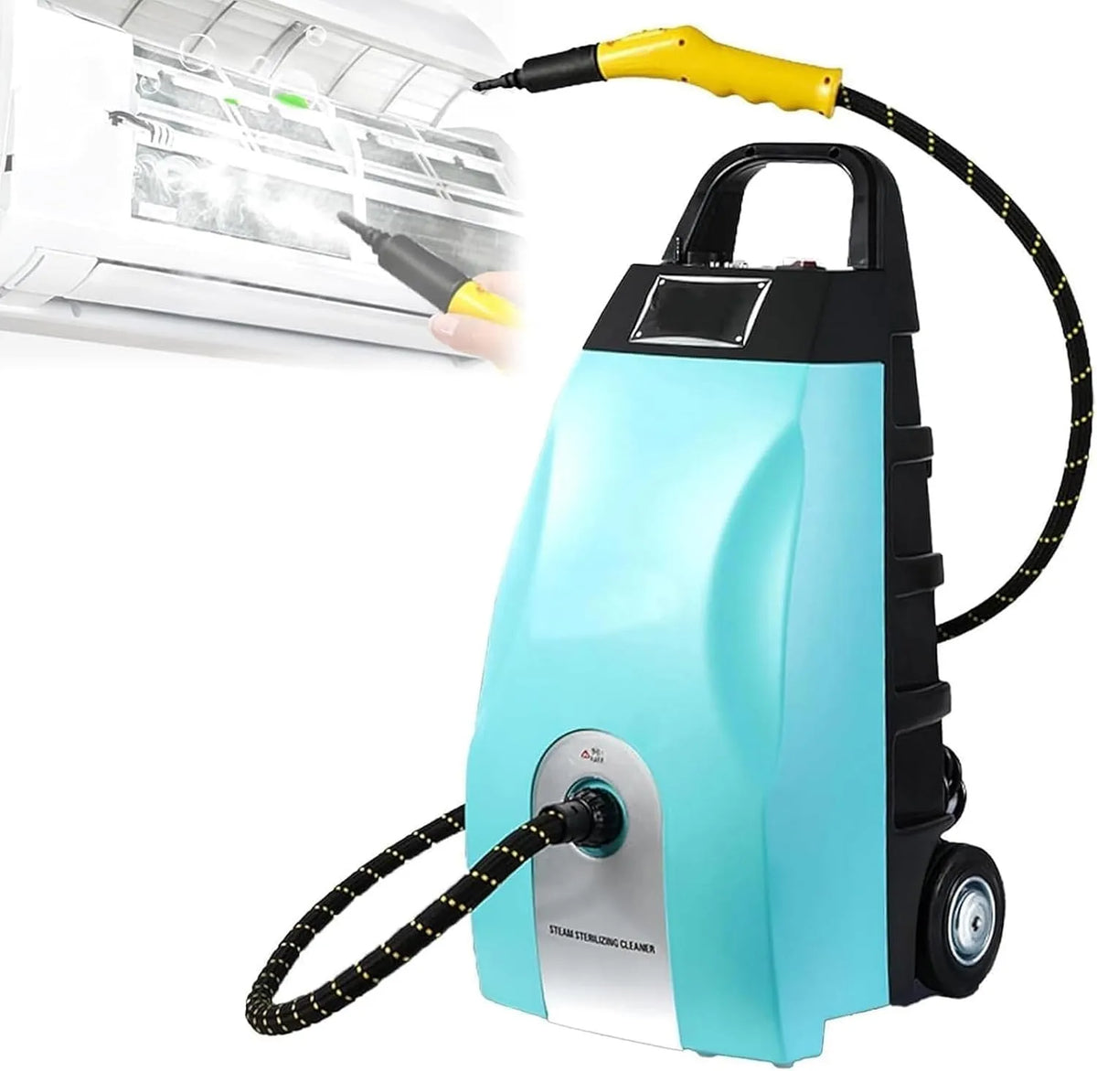 Stoomreiniger met 3,5 l, 40 seconden, 110 °C, 15 seconden, 4-5 bar, hogedrukstoom, complete onderhoudsset en 6 accessoires