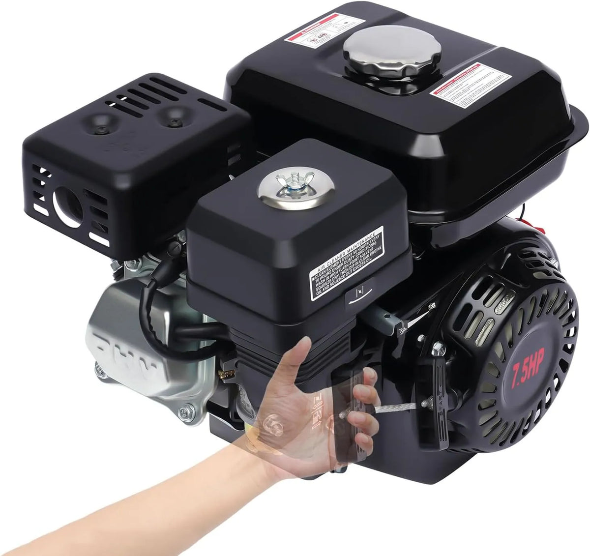 Generator met 7,5 pk, 40 x 35 x 34 cm, 72 x 86 x 100 cm, 3,6 l, 7,5 Hp, 1 kW en 6,7 hp