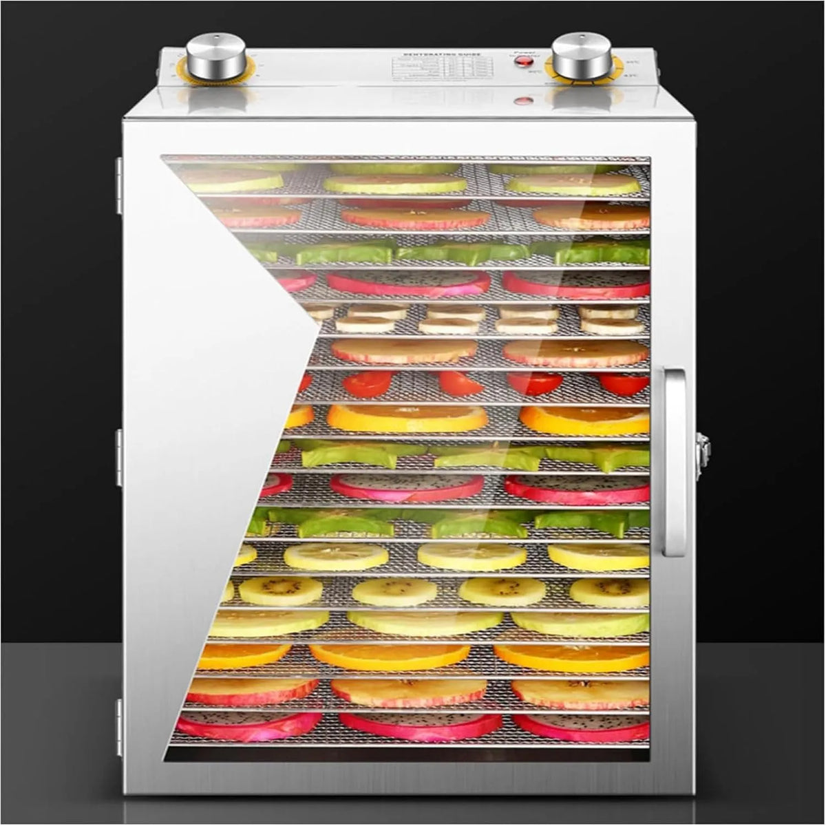 Vaatwasser, 650 W fruitdroogmachine, 360° efficiënt drogen, voedseldroger, temperatuurregeling, voor gedroogde groenten, kruiden
