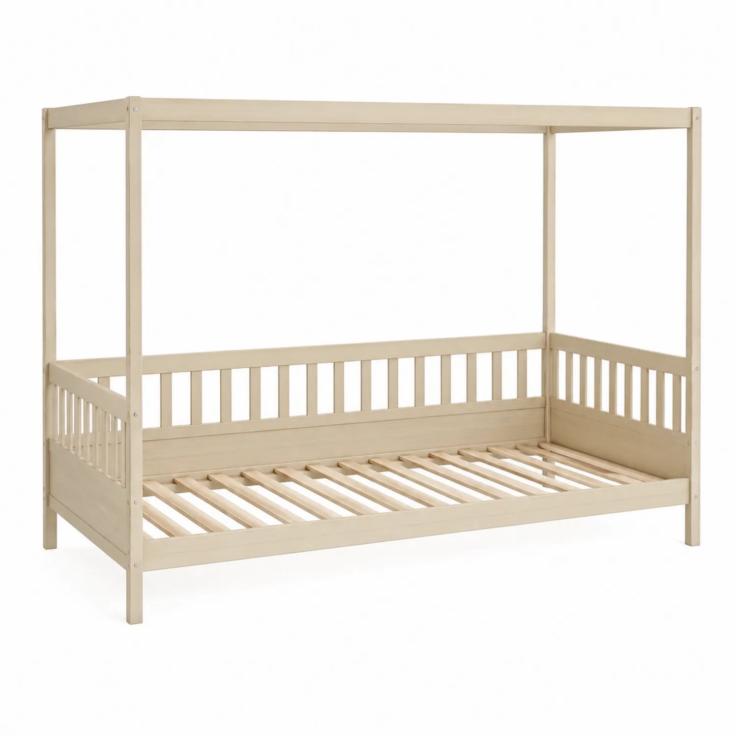 Lit à baldaquin enfant en bois de pin 90x200 cm