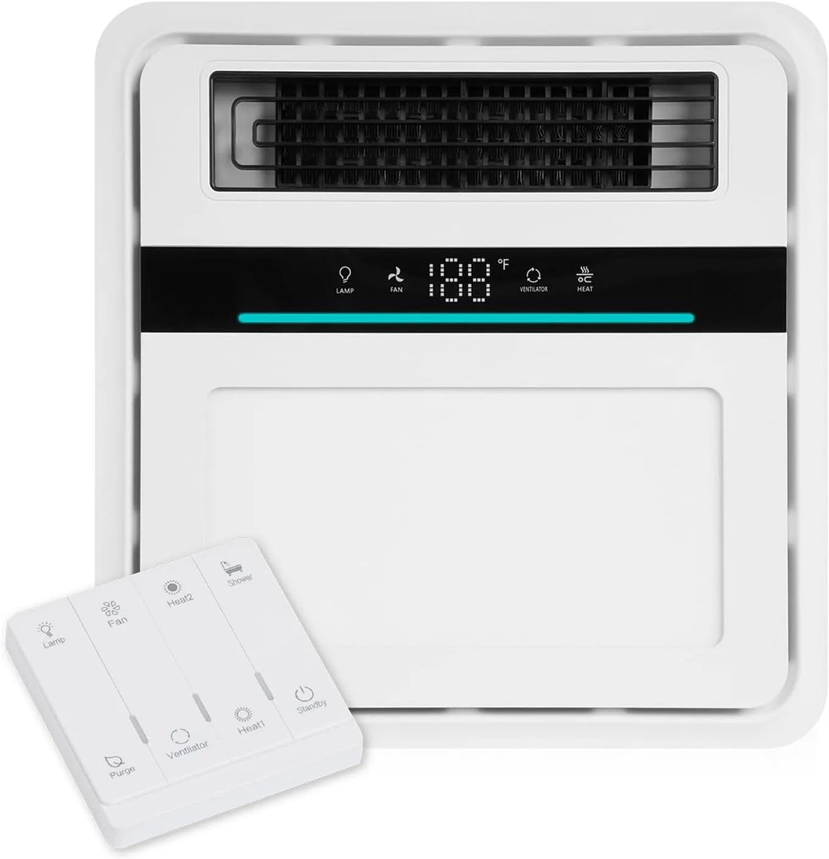 Ventilator met 2200 W, digitaal display en wit, verwarming 2200 W