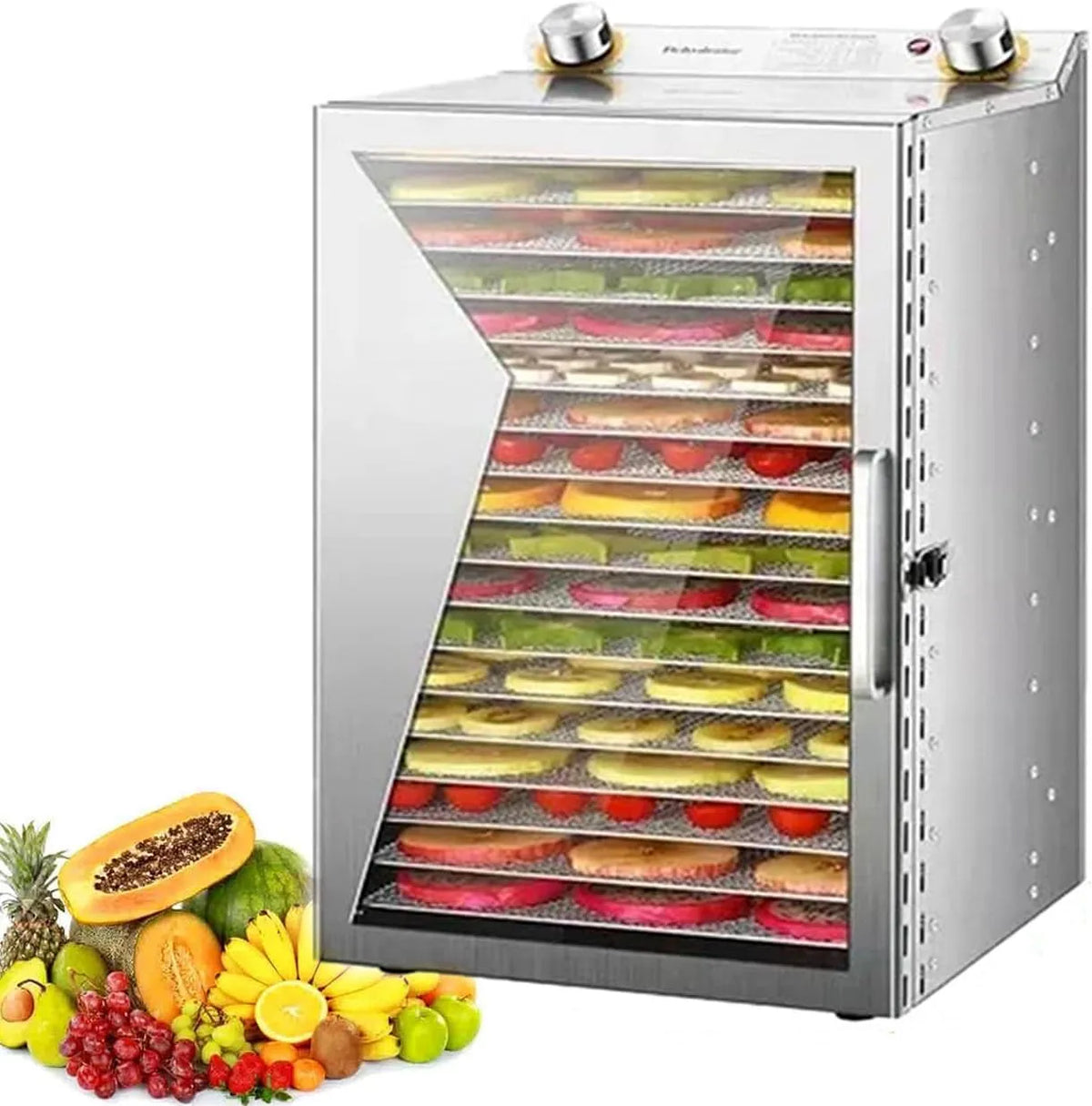 Droger, 30-90°c, Groenten En Gezonde Snacks,18Layer, Zichtbaar Venster, Voor Gedroogde Vleeswaren, Fruit
