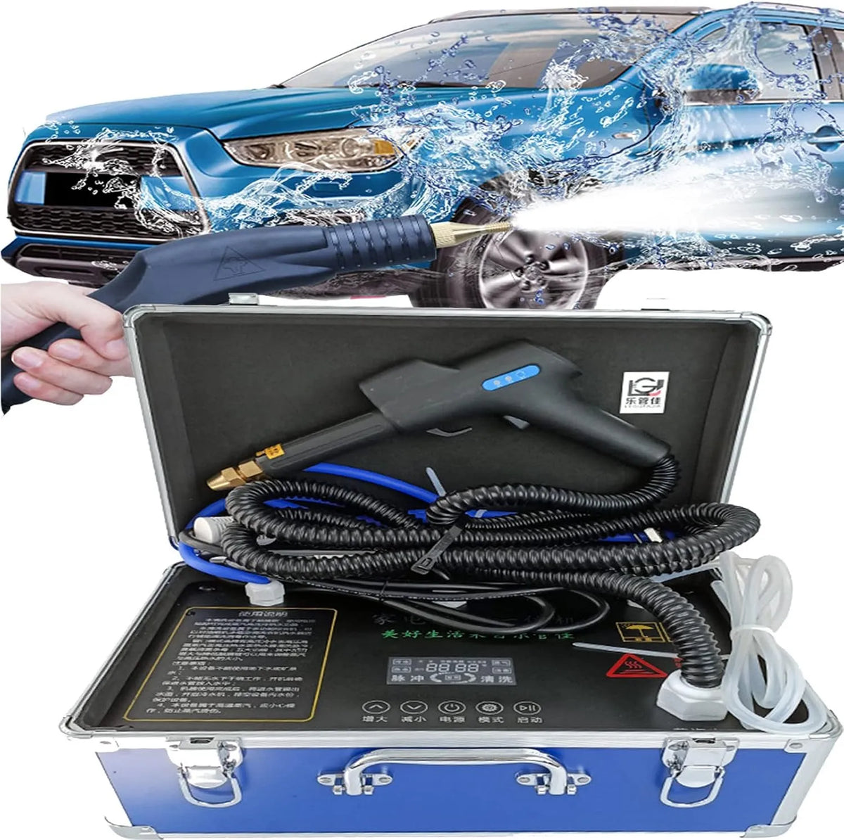 Stoomreiniger, 3500 W, draagbare stoomreiniger 360 ° reiniging voor keuken, auto