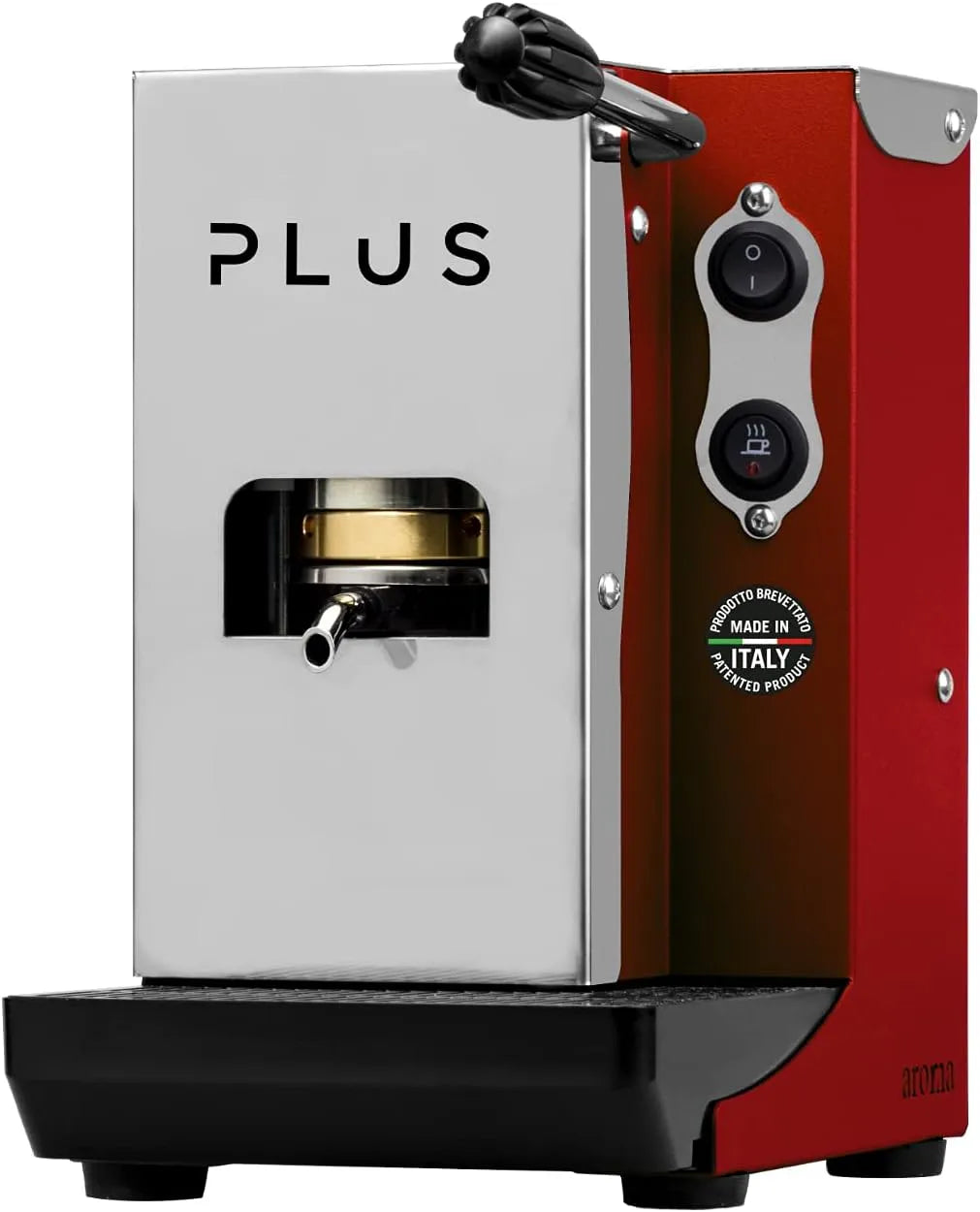 Espressomachine met Koffiezetapparaat voor pads, Koffiemachine voor Koffie, 44 mm, model AROMA PLUS rood