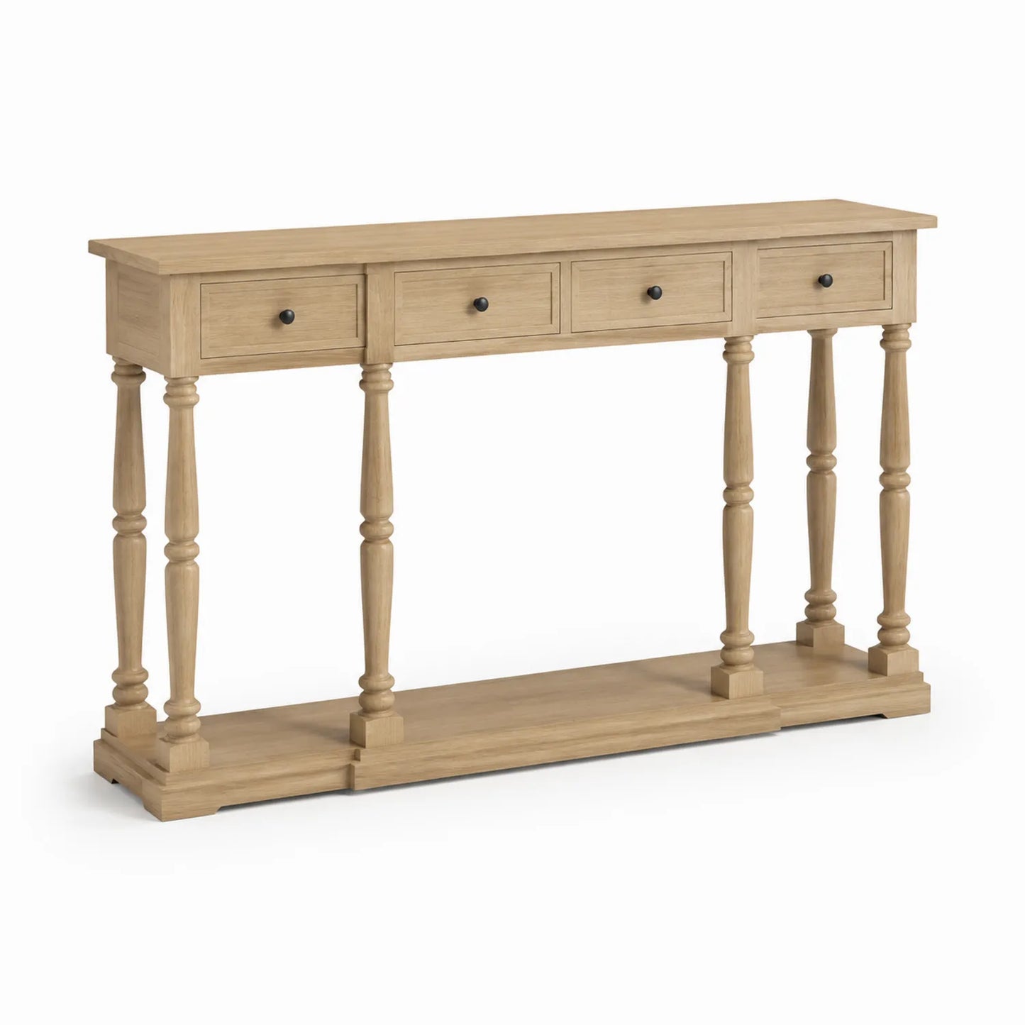 Console en chêne avec 4 tiroirs 120x30x85 cm