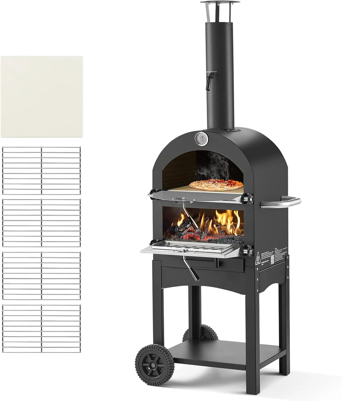 Inbouwoven, 30,5 cm pelletvuurovens, 1200 graden Fahrenheit Max Temperatuur