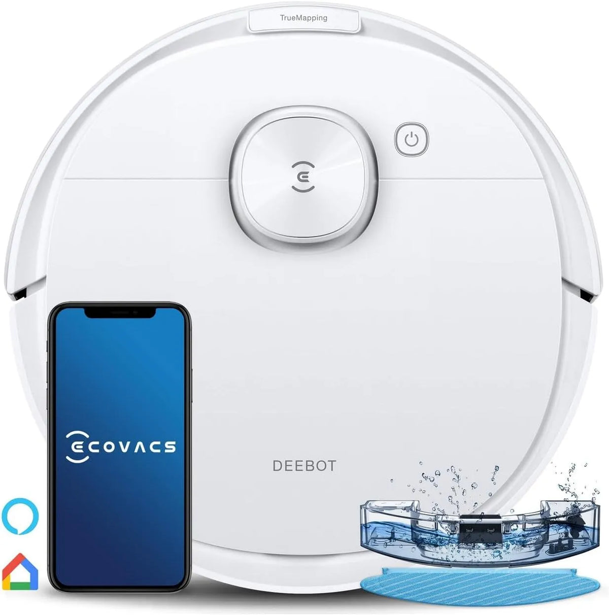 Robotstofzuiger, Ecovacs N8, virtuele grens -2 jaar en lokale service, tapijtdetectie, nauwkeurige reiniging op maat, mapping van meerdere