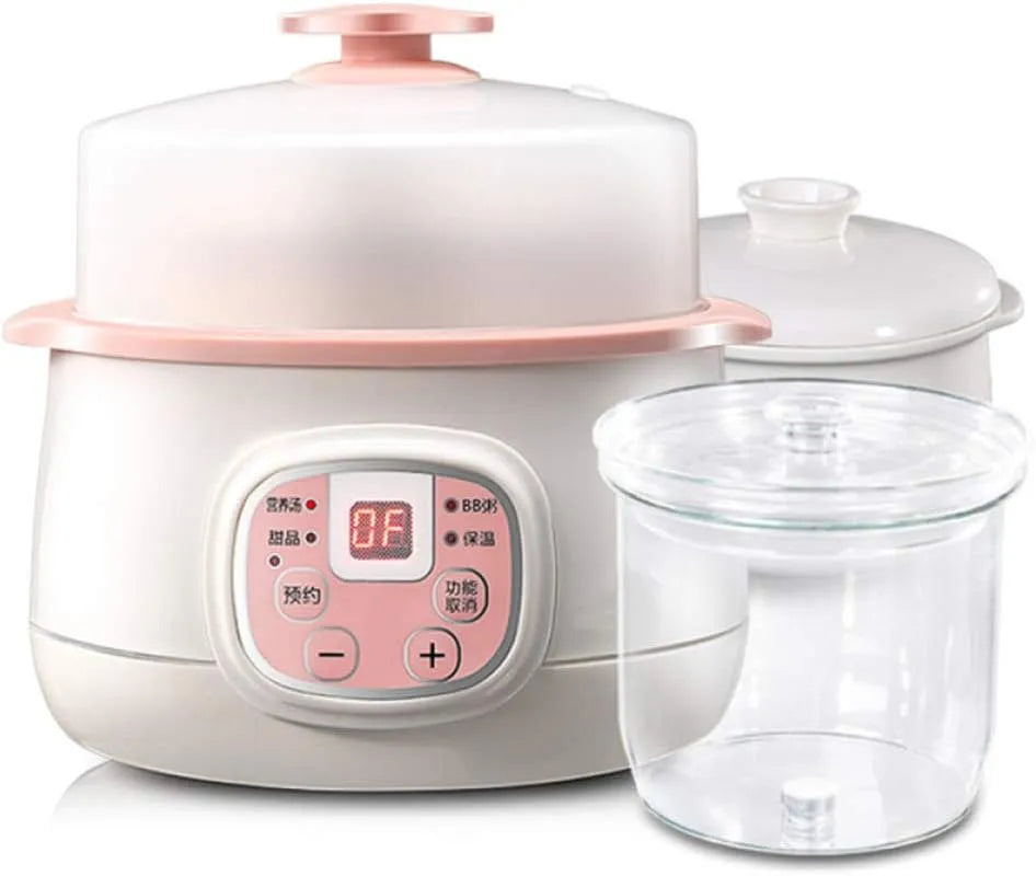 Slowcooker, 0,8 l keramische voering slowcooker, voor 1-2 personen, elektrische stoofpan