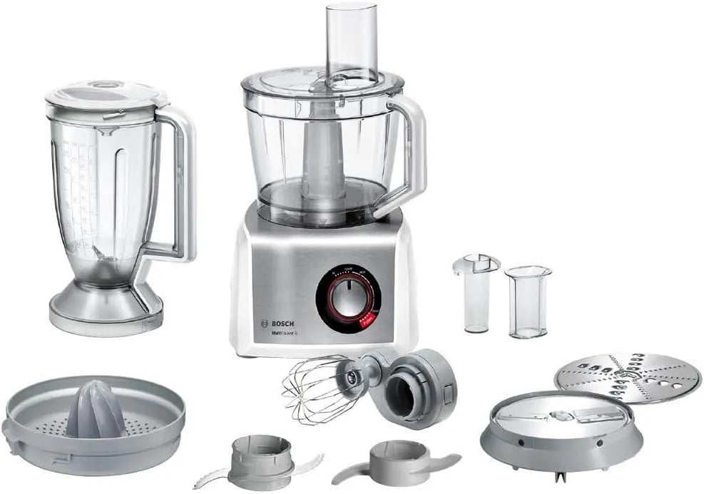 Bosch MC812S820 MultiTalent 8/1.250 Watt / 3,9 liter/Multiaccessoires MC812S820 met 3,9 l, RVS en wit