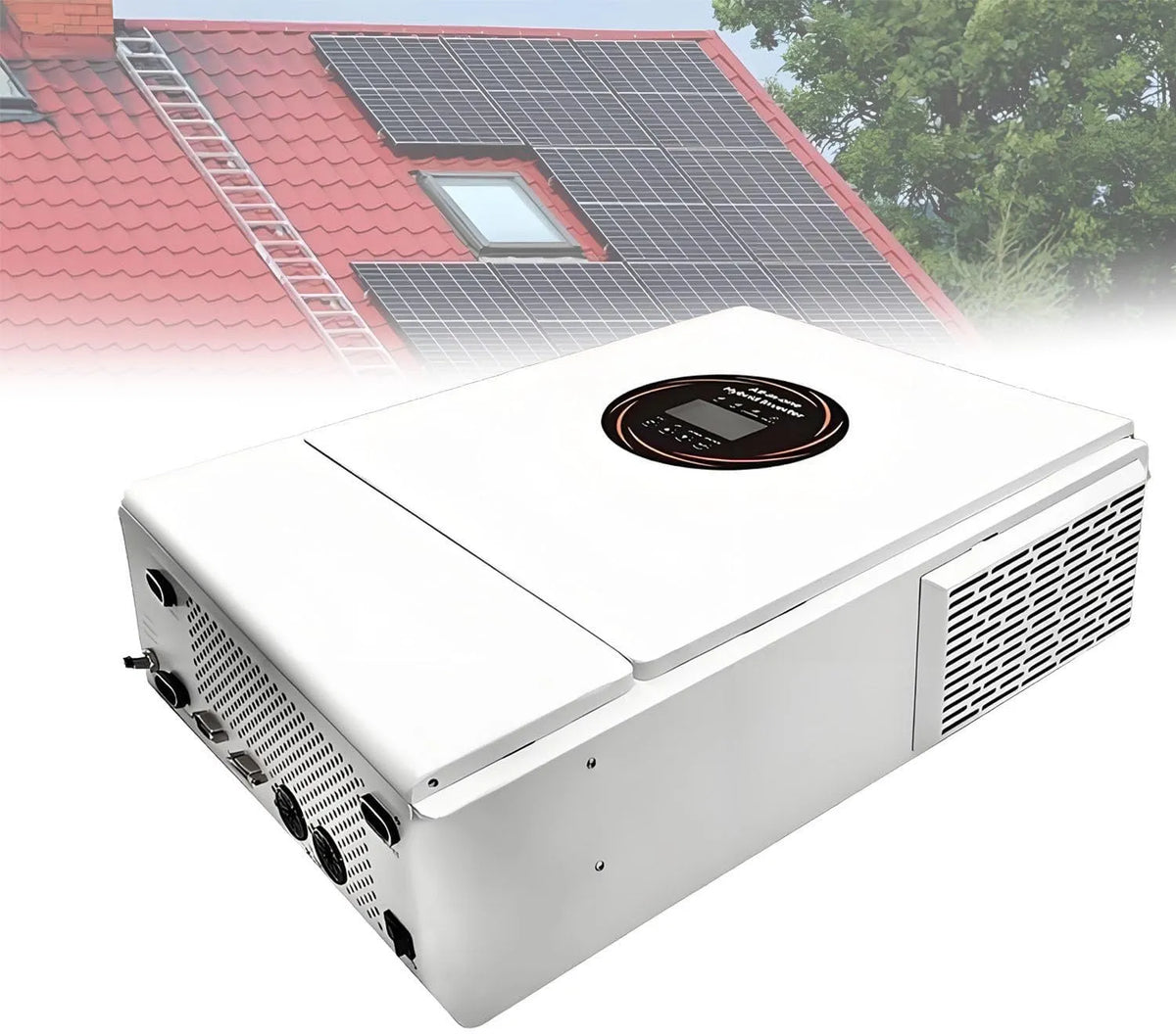 Spanningsomvormer, 5500 W, hybride omvormer voor zonne-energie, off-grid hybride omvormer, LCD-scherm, ondersteuning