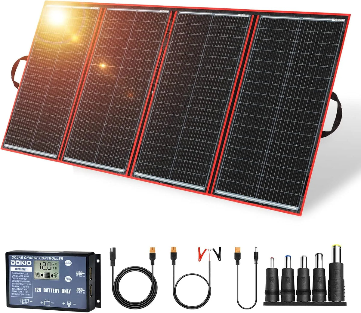Zonnepaneel, 300 W, 20A-controller, caravan camper camping Auto Boot Batterij opladen
