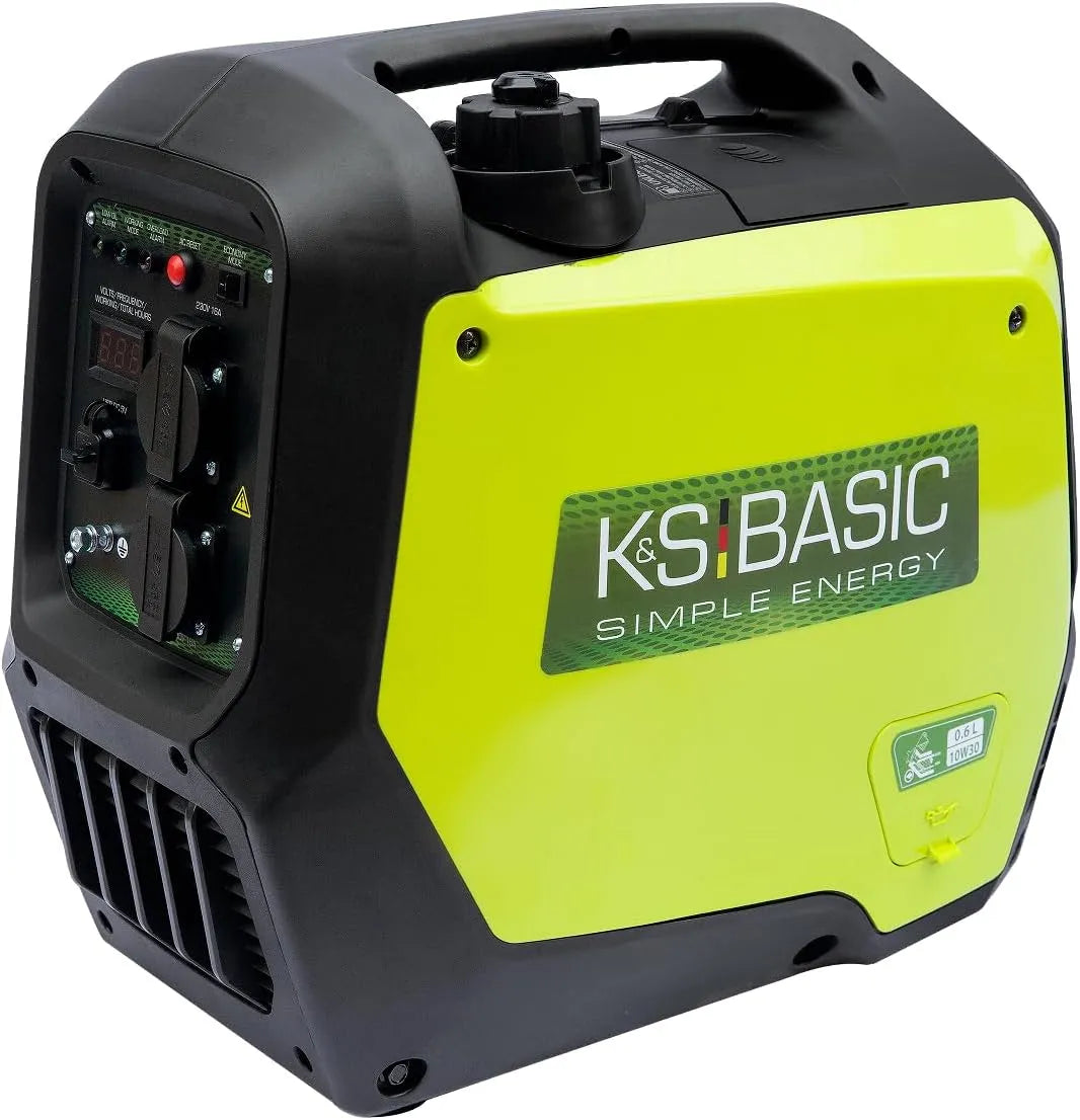 Generator met 3200 W, digitaal display, geluidsarme werking, invertertechnologie en benzineaandrijving
