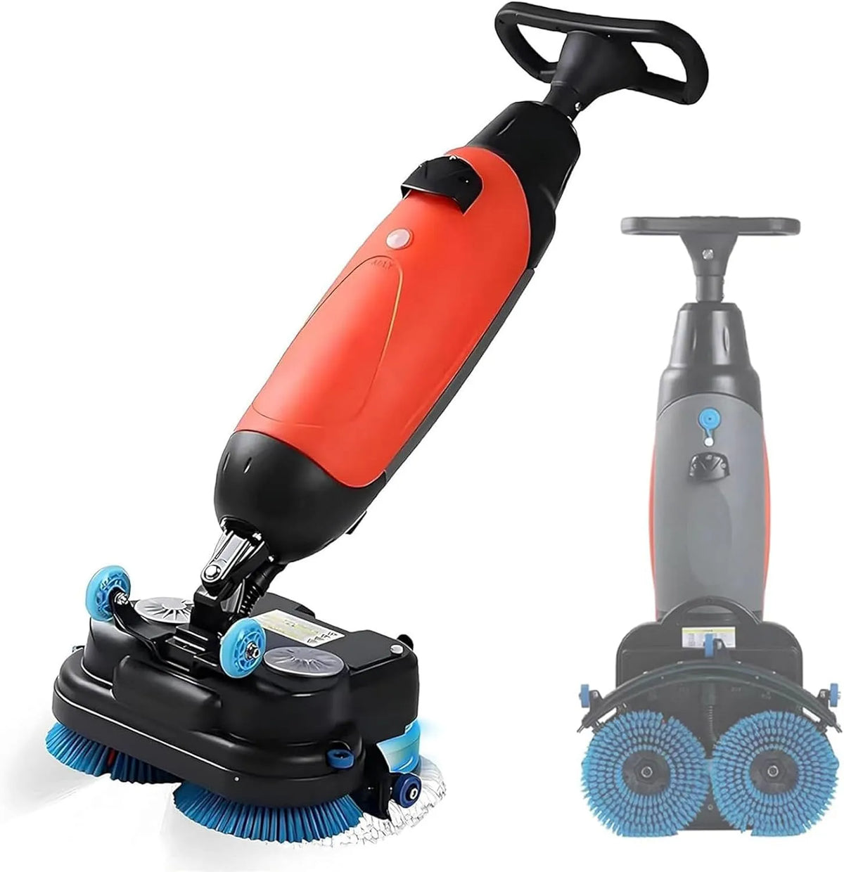 Vloerschrobmachine met 17 inch, 43 cm, 1200 m2, 13000 m2, 100 minuten, draadloze werking en waterreservoir