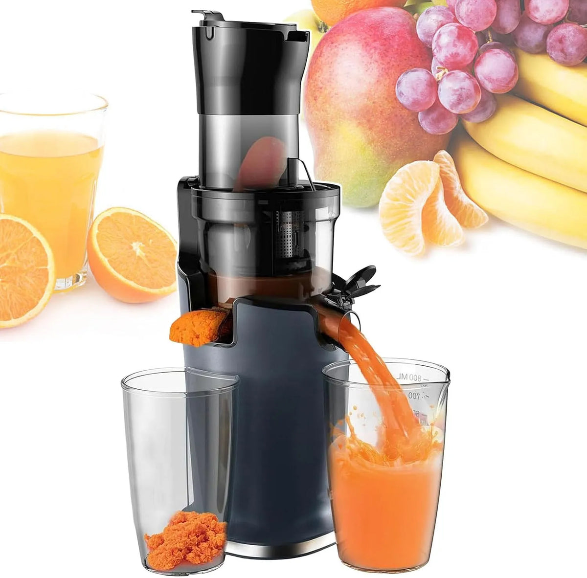 Masticating Juicer Machine met 800 ml, 600 ml, 78 mm en 200 W