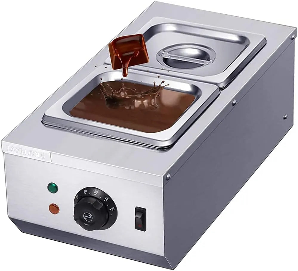 Machine, 30-80 °C, 600 W, RVS, chocoladesmeltoven met dubbele container, 220 V, inhoud 6 liter, elektrische smeltmachine, Fayelong