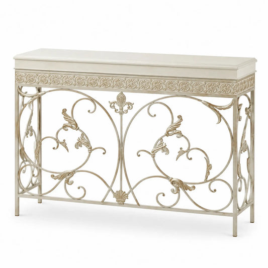 Console en métal et bois beige 100x80x30cm
