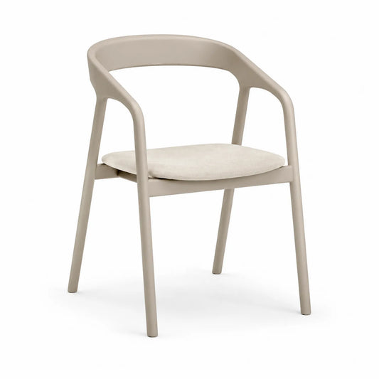 Chaise de salle à manger en polypropylène avec coussin en tissu Beige 75x55x50 cm