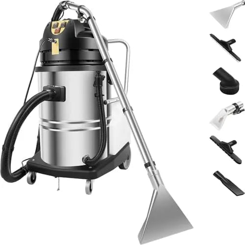Stofzuiger met 2-in-1, 2110 W, 60L, 20L, geluidsarme werking, dubbel tanksysteem, RVS en voor tapijt, harde vloeren en dierenharen