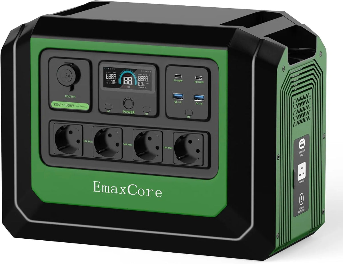 Draagbaar powerstation, 1024Wh, 1800 W, 230V, LiFePO4-batterij