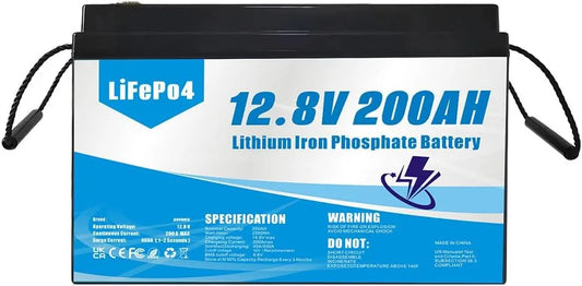 Deep cycle accu's, 12V, 200AH, noodstroomvoorziening, 12,8V, zonne-energie, enz., Deep cycle Lifepo4
