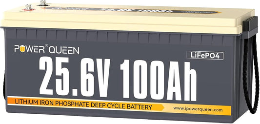 24V, POWER QUEEN 24V 100Ah 2560Wh LiFePO4 Accu voor Camper en Off-Grid, model LiFePO4