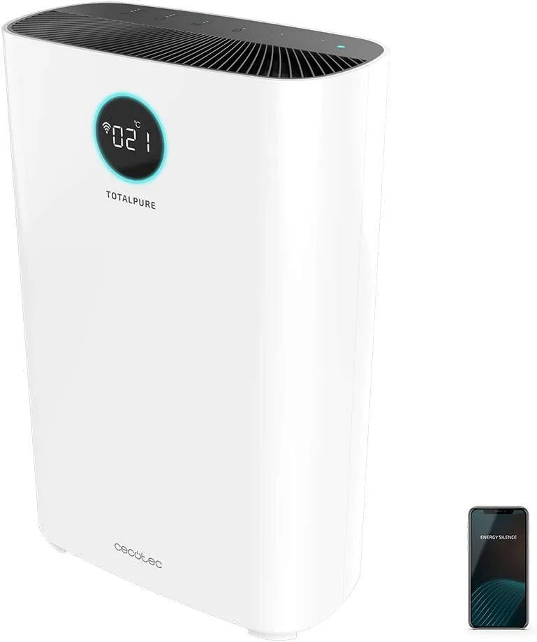 Luchtreiniger met wifi, 400 m3/h, 30 W, 4 snelheden, digitaal display, blauw en rood