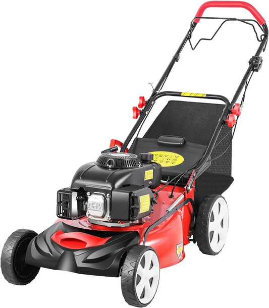 Grasmaaier, 4-takt gas, 51 cm maaibreedte, eencilinder, benzinemotor, wielaandrijving, tuin