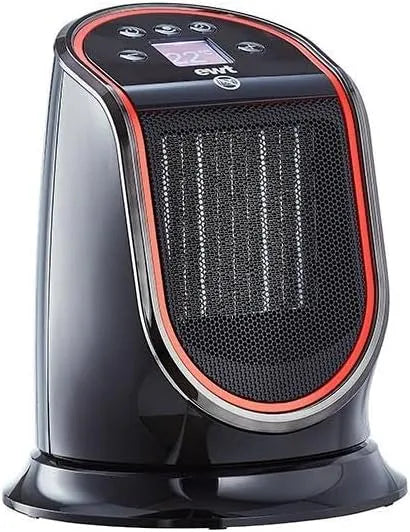 Elektrische kachel, EWT M2, keramische verwarming met 4 kleuren lcd-display, 12 uur timer, elektrisch verwarmingstoestel met ventilatiefunctie