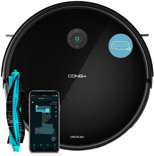 Robotstofzuiger met 2200Pa, WiFi, Bluetooth en 160 minuten, 2 Zijborstels