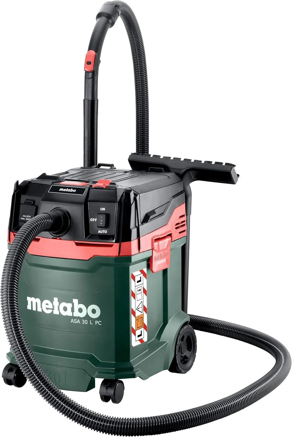 Nat- en droogzuiger, Metabo, 1200 W Nat- en Droogzuiger voor Stofklasse L, 30 L