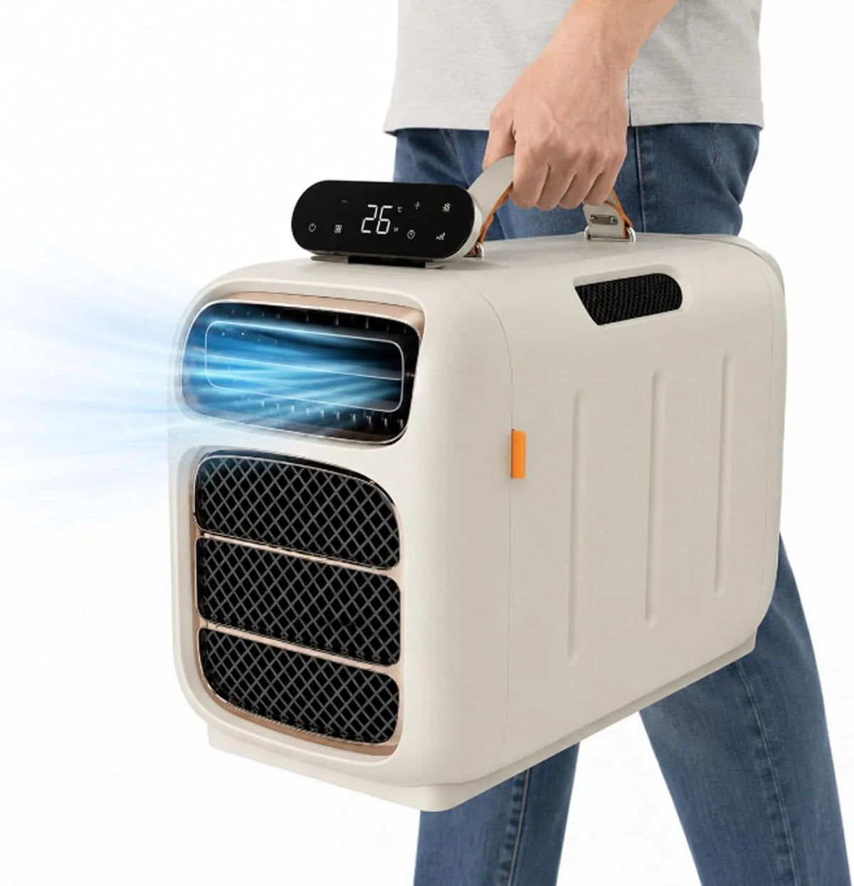 Mobiele airconditioner, 4-in-1: koeling, Draagbare airconditioner voor camping, caravans en campers, verwarming en ontvochtiging