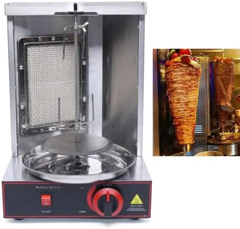 Kebab machine, 295 x 295 x 490 mm, dönergrill voor thuis, gyros, rotissier-kebab voor kip, tacos, 22 V, verticale elektrische grill, kalkoen
