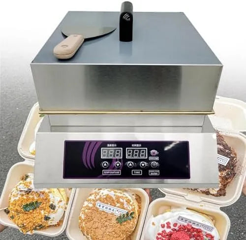 Commerciële Elektrische Souffle Maker RVS Koperen Platen 60-240 ° C Digitale Timer Niet-Stek Bakplaat voor Pannenkoeken Dorayaki Muffins Thuis Keuken