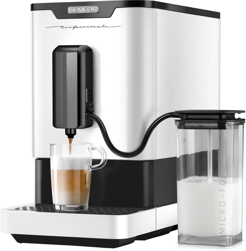Espressomachine, 19 bar, ruimtebesparend ontwerp, cappuccino, barista express, gepatenteerd brouwsysteem, melkopschuimer, koffiebonenmolen