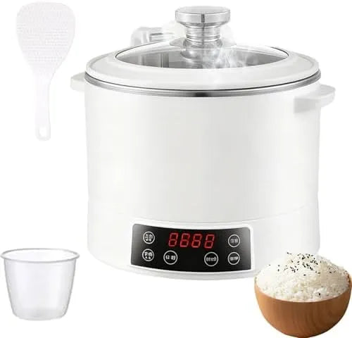 Rijstkoker met laag suikergehalte 3 liter, compact formaat voor 1-4 persone, roestvrijstalen stoommandje, slim aanraakbediening, warmhoudfunctie
